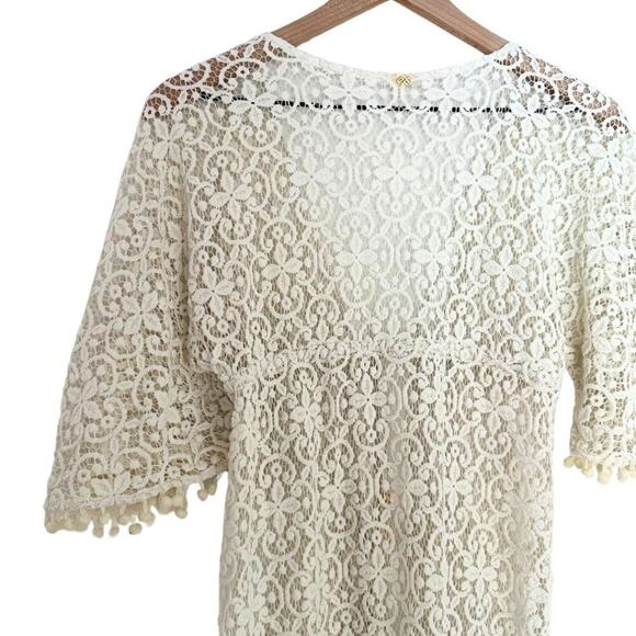 Patbo Vintage Crochet Cover Up Off White O/S - Picture 9 of 12